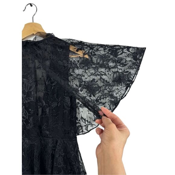 NWT SACHIN & BABI Net a Porter ONASSIS Black LACE LAYERED Dress Size 4 - Picture 12 of 16